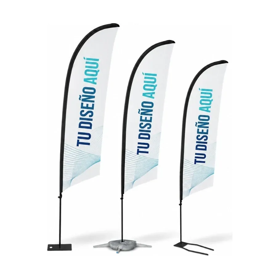 Tres Packs Fly Banner Surf con distintos tamaños y bases